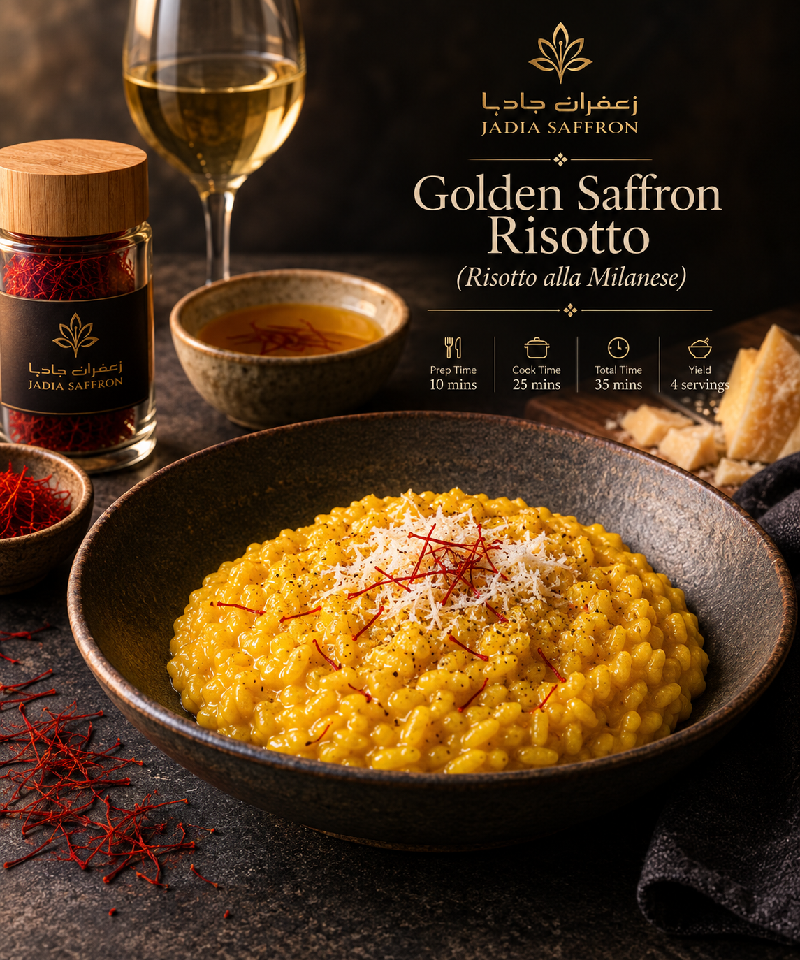 Golden Saffron Risotto (Risotto alla Milanese)